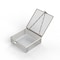 Anysizebasket Light Duty Basket: 6Lx6Wx2H, 304 SS, Hinged Lid with Thumb Clasp, No Handles, Mesh: 2 x .063 FLB-060060020-L02S - alternate 1